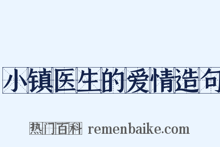 小镇医生的爱情造句是什么意思的图片